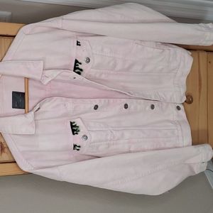 RARE Zara man pink acid wash oversized jacket size medium customized